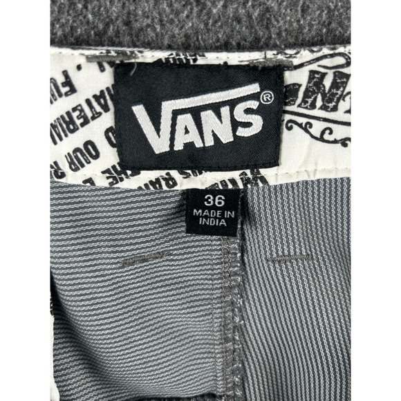 Vans Gray Black Striped Men's 36 Bermuda Shorts Skater Board Grunge Cali Punk - Picture 6 of 7